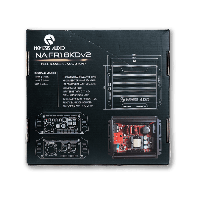 Nemesis Audio | NA-FR1.8KDv2 | 1870W RMS | Full Range | Class D Amplifier