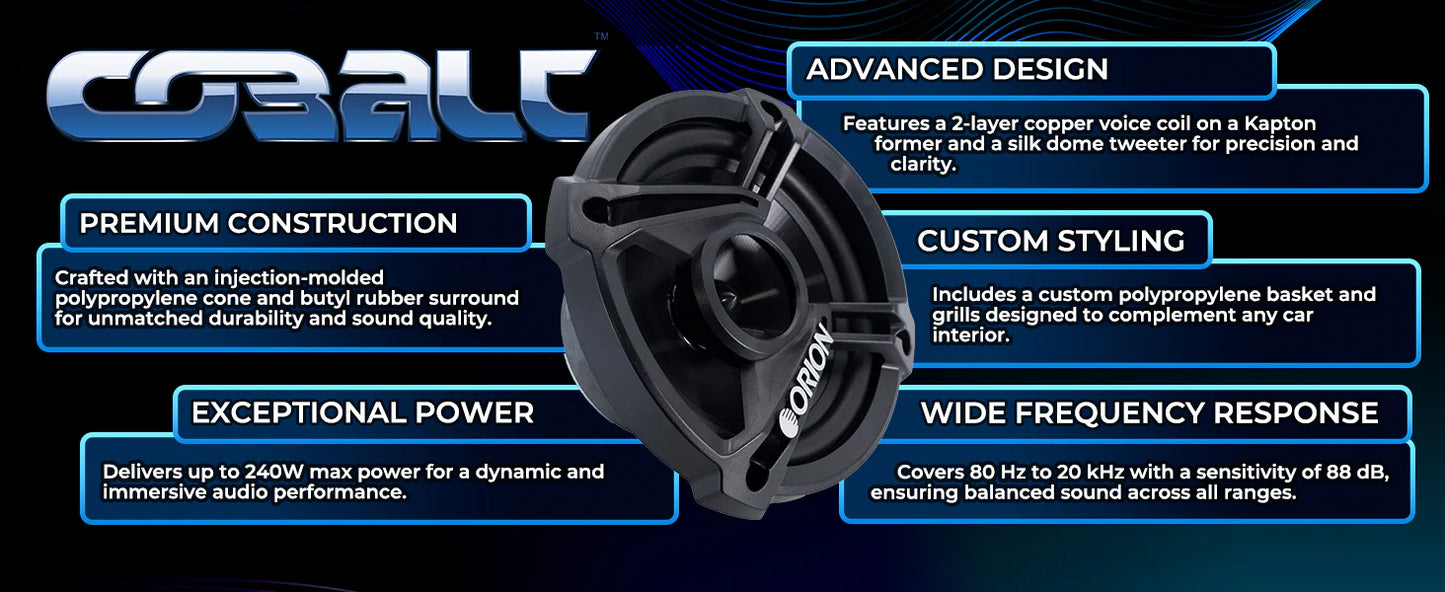 Orion - CB525C 5.25" 2-Way Component Speaker Set 60 Watts RMS | 240 Watts MAX