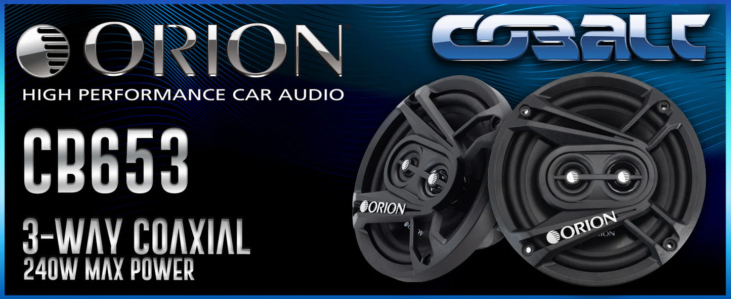 Orion - CB653 - 6.5" 3-Way Coaxial Speakers 60 Watts RMS | 240 Watts MAX