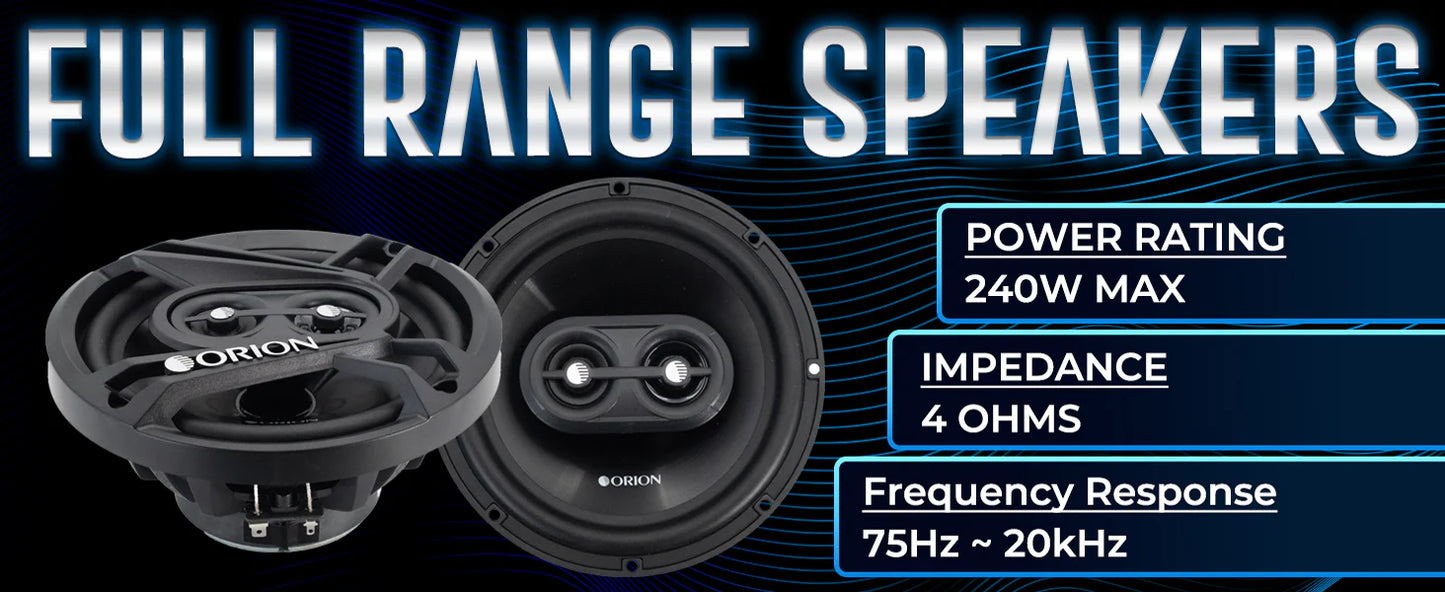 Orion - CB653 - 6.5" 3-Way Coaxial Speakers 60 Watts RMS | 240 Watts MAX