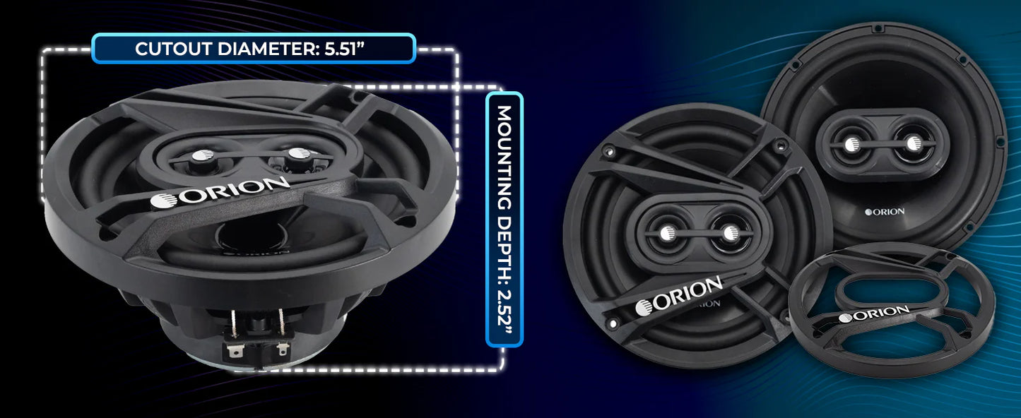Orion - CB653 - 6.5" 3-Way Coaxial Speakers 60 Watts RMS | 240 Watts MAX