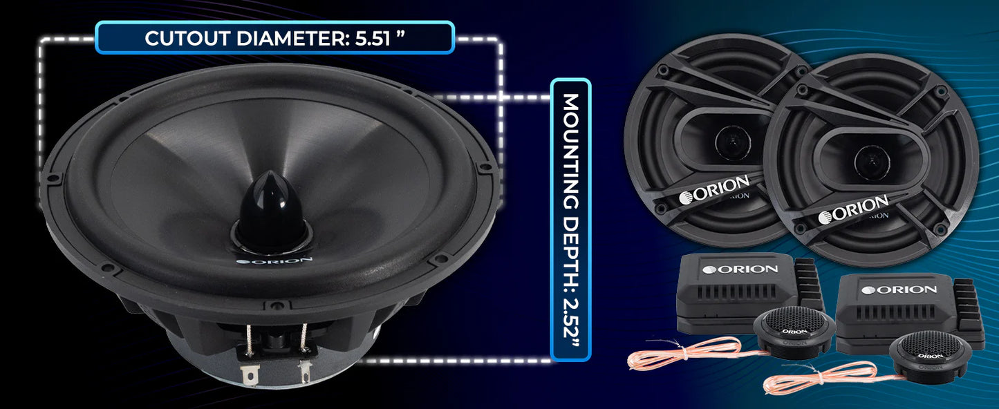 Orion - CB65C 6.5" 2-Way Component Speaker Set 70 Watts RMS | 280 Watts MAX
