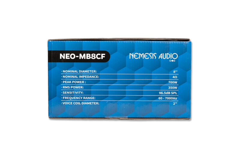 Nemesis Audio - NEO-MB8CF 8″ Water Resistant Neodymium Midbass Speaker – 700W Max