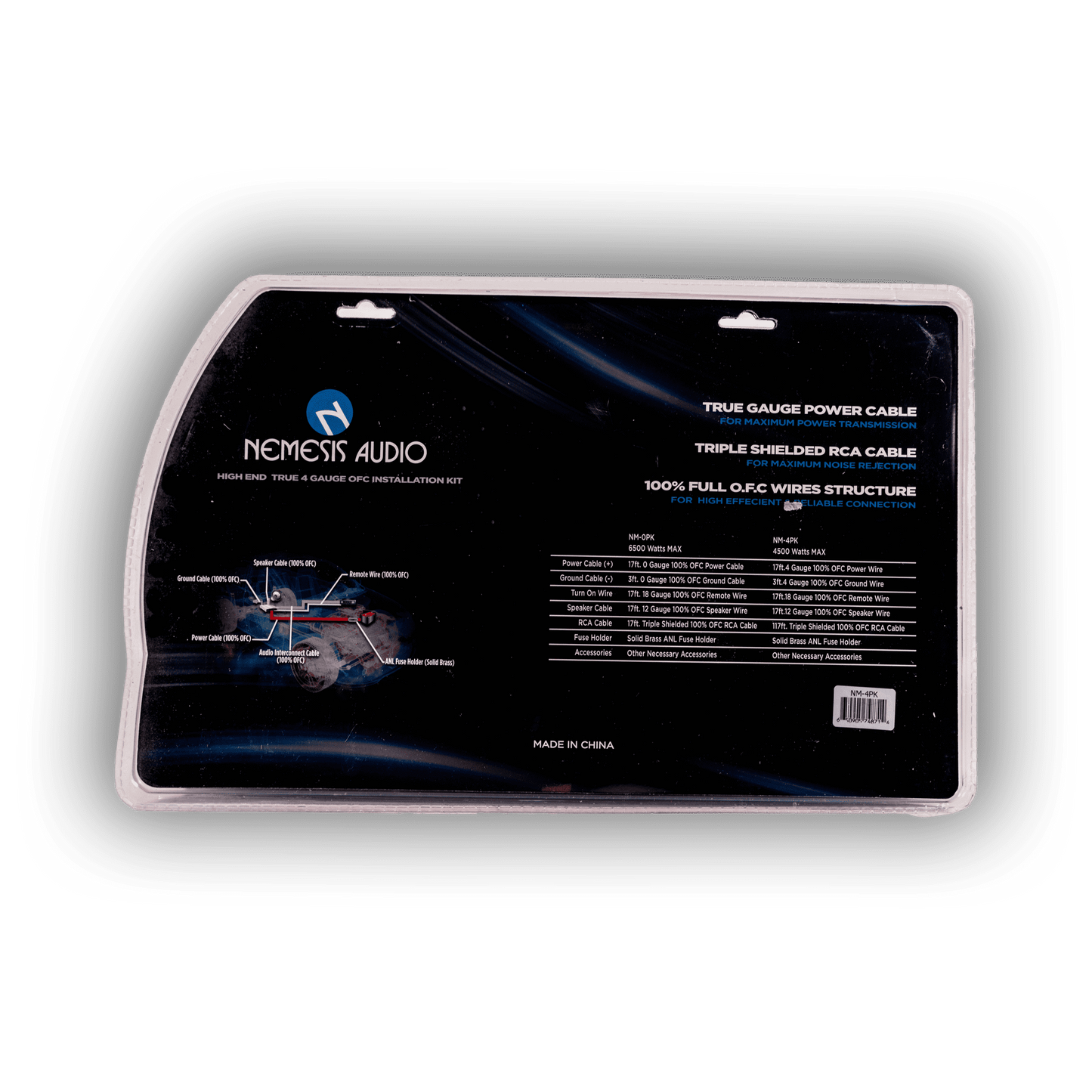 Nemesis Audio | NM-4PK | 4 Gauge | OFC Amp Installation Kit