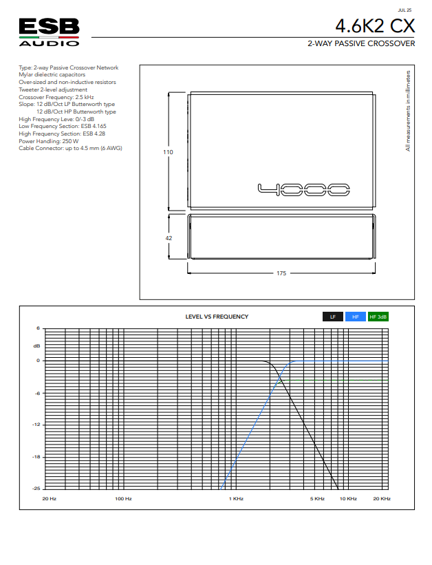 ESB Audio | 4.6K2 CX | 2-Way Passive Crossover