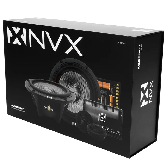 NVX - XQS65KIT 600W Peak (300W RMS) 6.5" X-Series 2-Way Component Speaker System with Carbon Fiber Cones and 30mm Silk Dome Tweeters