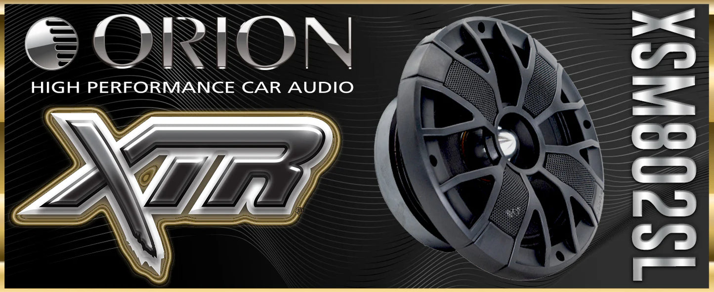 Orion - 8" 2 Ohm 350w RMS Slim Ultra Efficient Midrange Speakers