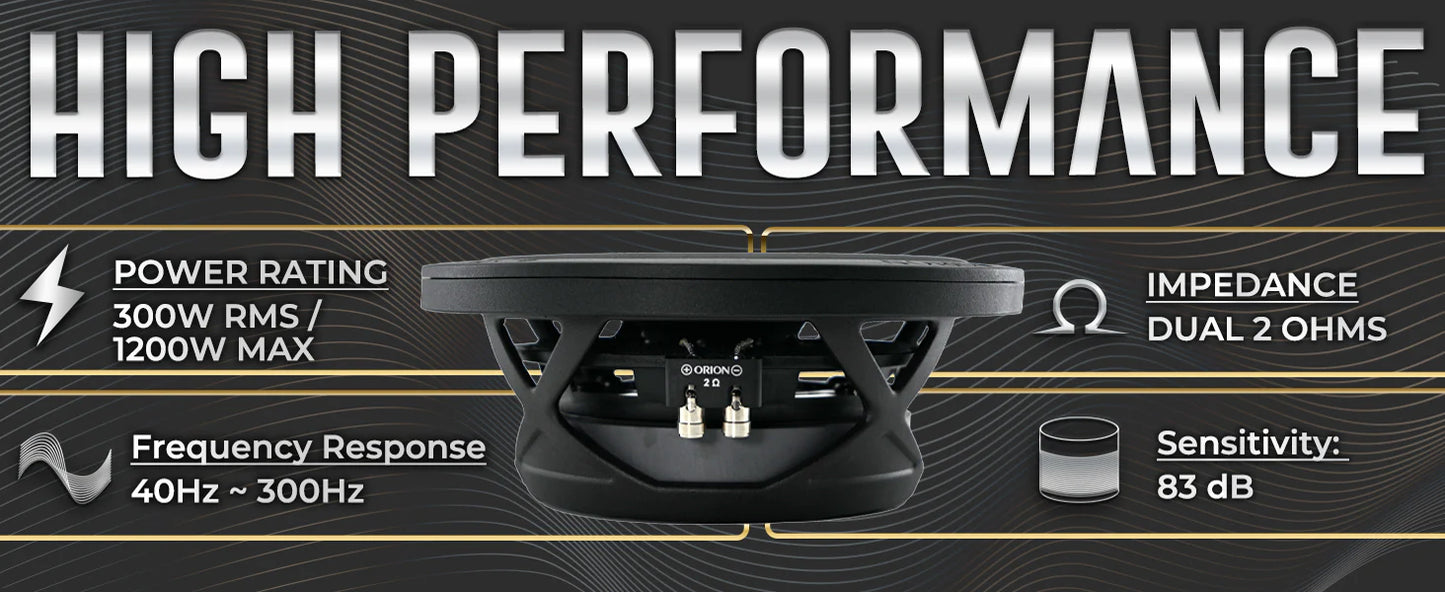 Orion - XTR8SWD2 - 8" 300w Rms/1200w Max Shallow Subwoofer Dual 2 Ohm