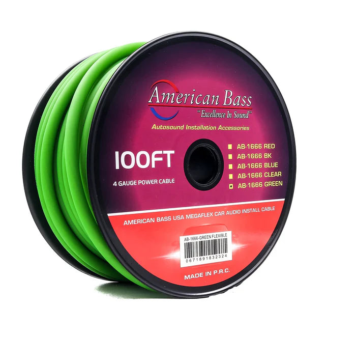 American Bass - 4 Gauge Mega Flex Power Cable 100ft Roll image 1