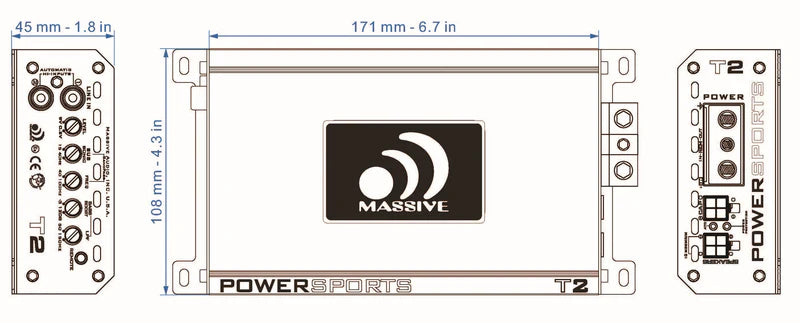Massive Audio - T2 - 800 Watts RMS @ 1 Ohm Mono Block Amp image 3