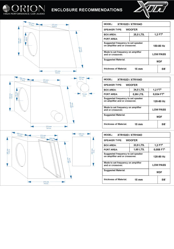 Orion - XTR104D Subwoofer 10" DVC 4-Ohm 500 Watts RMS | 2000 Watts MAX image 6
