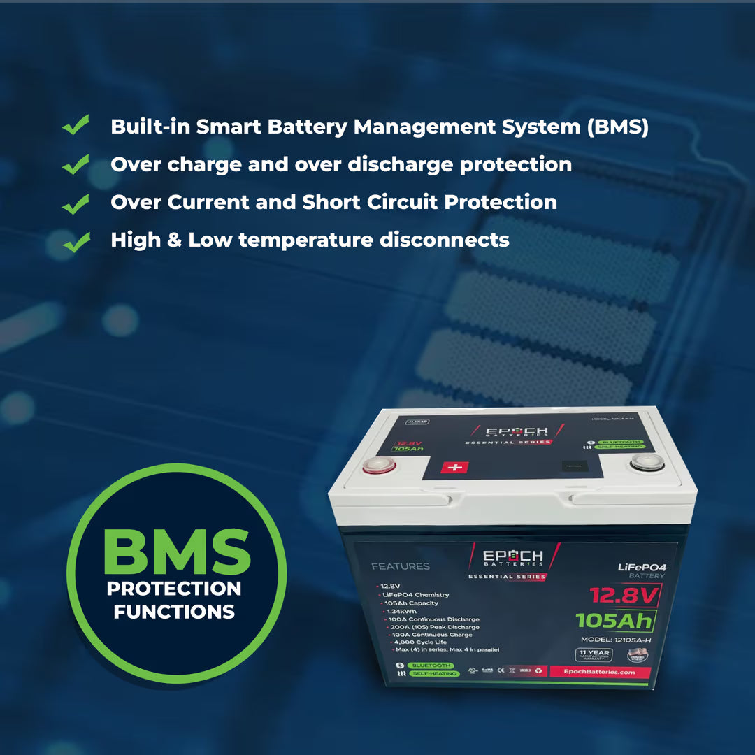 Epoch Batteries - 12105A-H - 12V 105Ah Bluetooth & Heated LiFePO4 Batt image 4