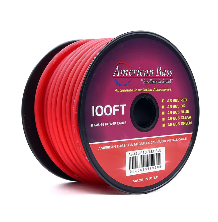 American Bass - 8 Gauge Mega Flex Power Cable 100ft Roll image 2