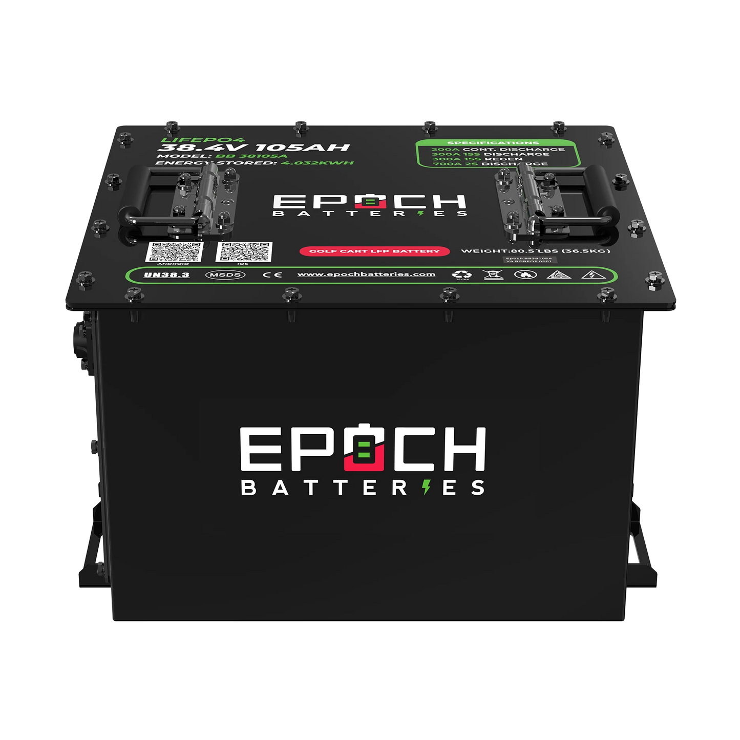 Epoch Batteries -70.4V (72V) 105ah - LiFePO4 Golf Cart Battery - Complete Kit image 7
