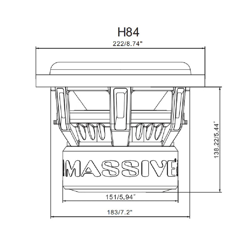 Massive Audio - H84 - 8" 600 Watts RMS Dual 4 Ohm 2.5" V.C. Subwoofer image 1