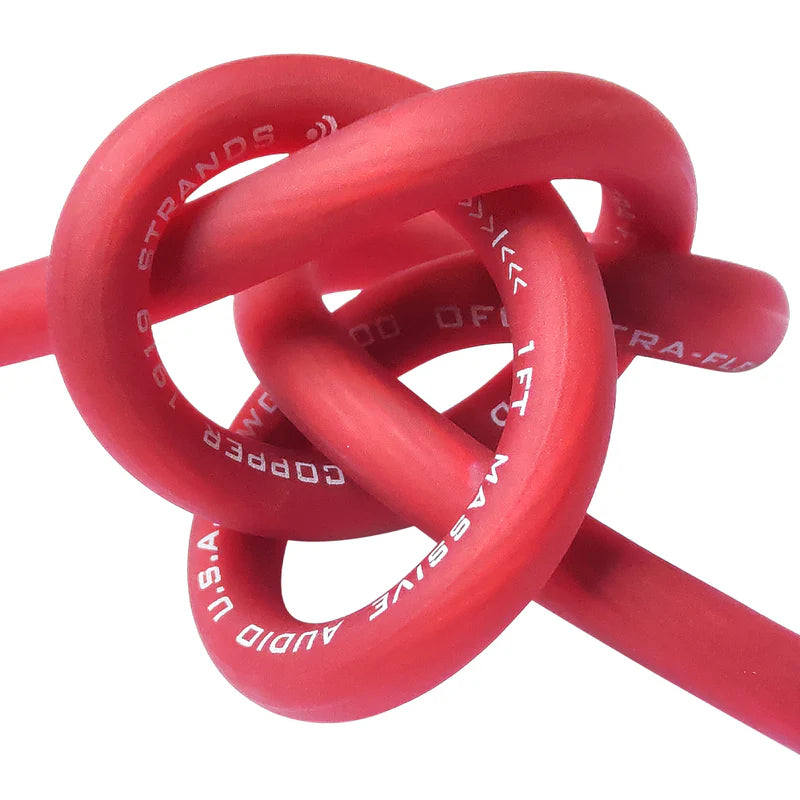 Massive Audio -P4-100R - 4 AWG 100 Foot Red 100% Copper Oxygen Free Silver Tinne image 2
