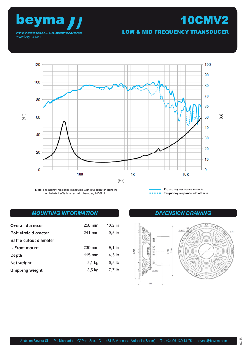 Beyma - 10CMV2 - 10" Low & Mid Frequency - Car Audio image 2