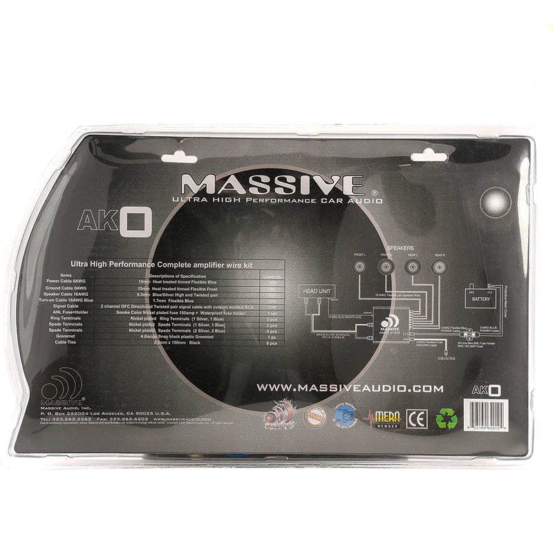 Massive - AK0 - 0 AWG Full Wire Kit Silver Tinned 100% O2 Free Pure Twisted Copp image 1
