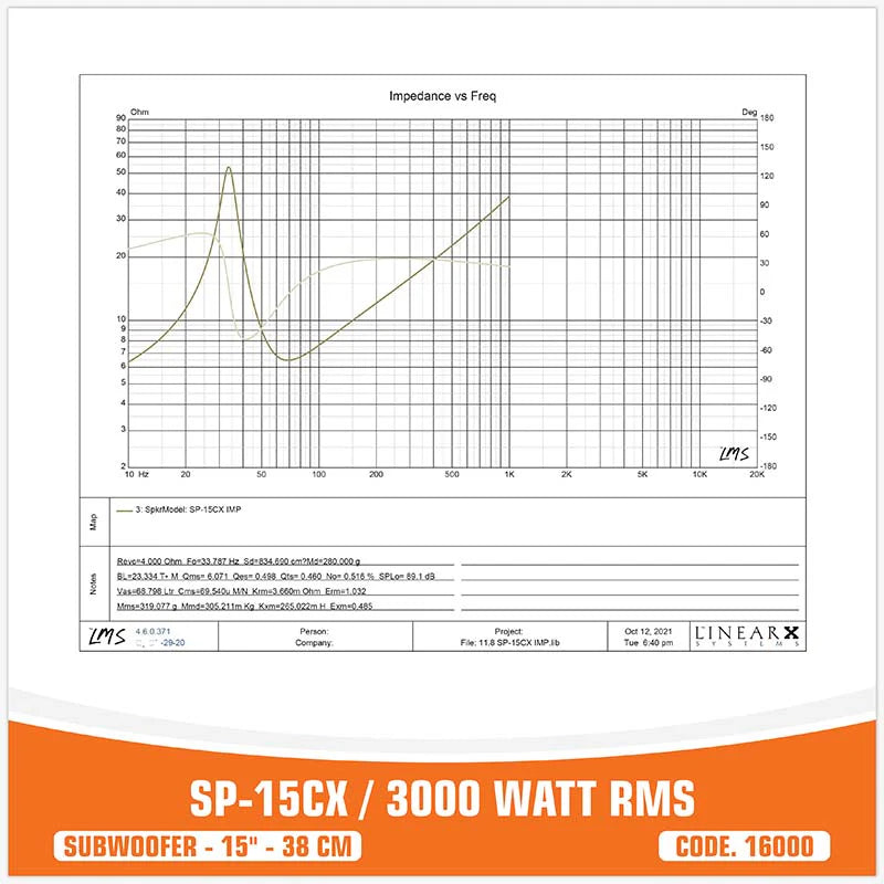 SP Audio - SP 15CX SUBWOOFER 15"/38CM 3000W RMS image 6