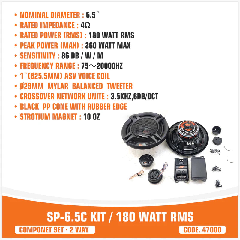 SP Audio - SP-6.5c kit (component set - 2way) • Nominal Diameter: 6.5˝ • Rated image 1