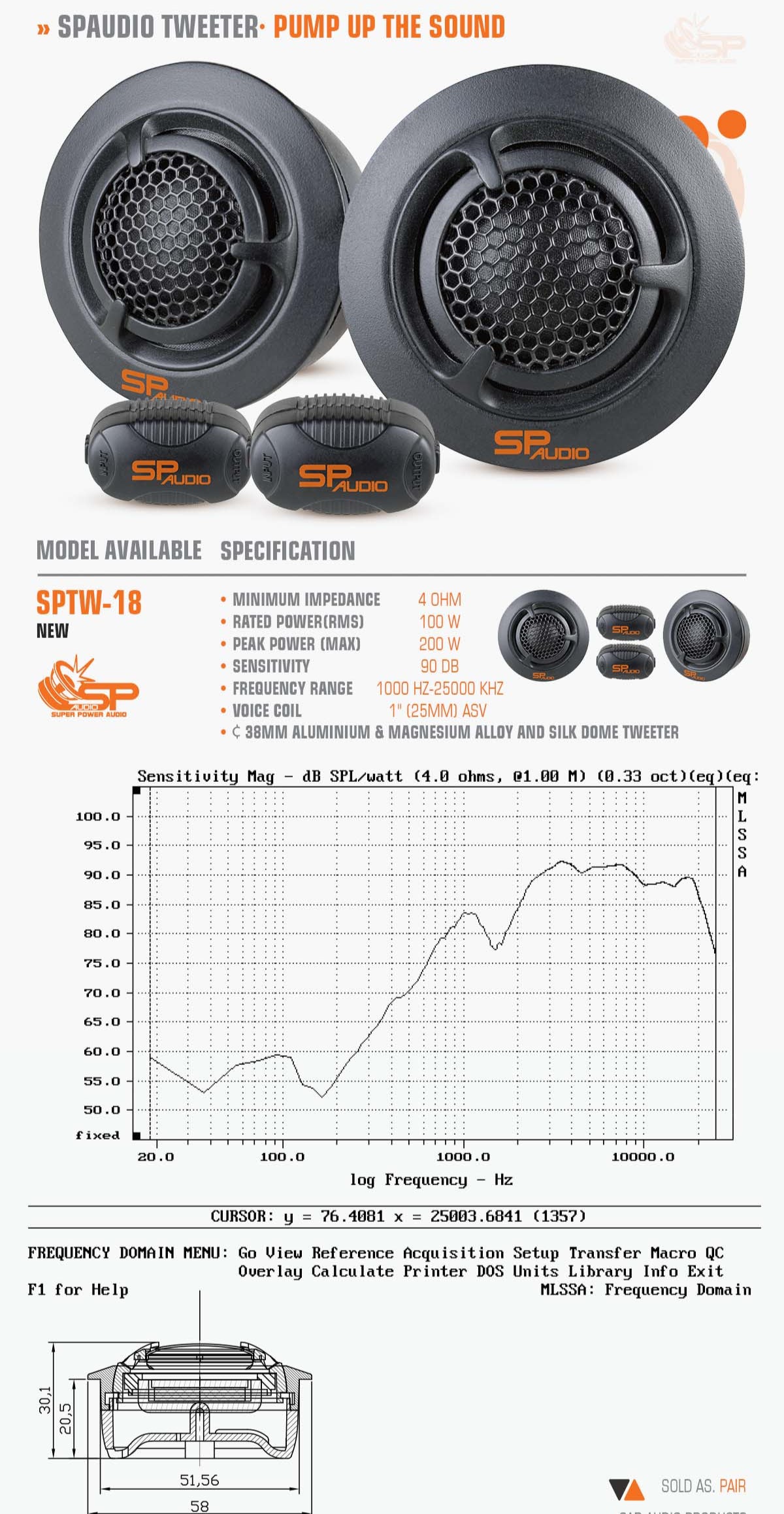 SP Audio - SP TW 18 SET NORMAL TWEETER 100W RMS (PAIR PRICE) image 4