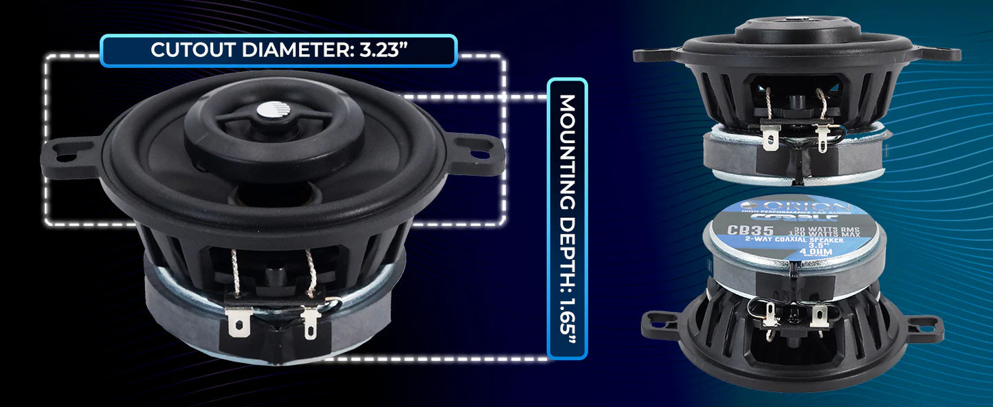 Orion - CB35 - 3.5" 2-Way Coaxial Speakers 30 Watts RMS | 120 Watts MAX