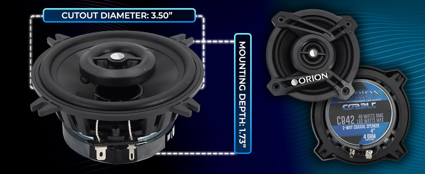 Orion - CB42 - 4" 2-Way Coaxial Speakers 40 Watts RMS | 160 Watts MAX