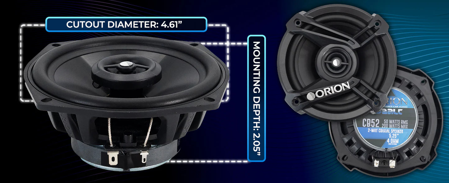 Orion - CB52 - 5.25" 2-Way Coaxial Speakers 50 Watts RMS | 200 Watts