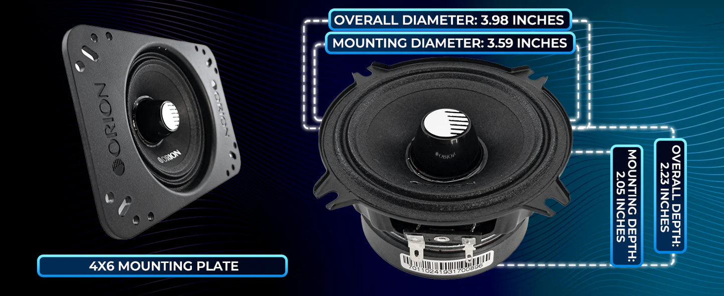 Orion - CM454 - 4 (4x6) Inch 4 Ohm Midrange Speaker 100 Watts RMS