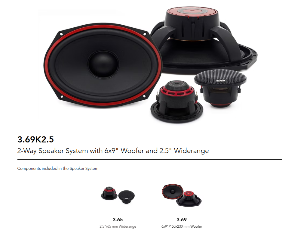 ESB Audio - 3.69K2.5 - 3000 Series - 2 way 6x9" Woofer and 2.5" Widerange image 1