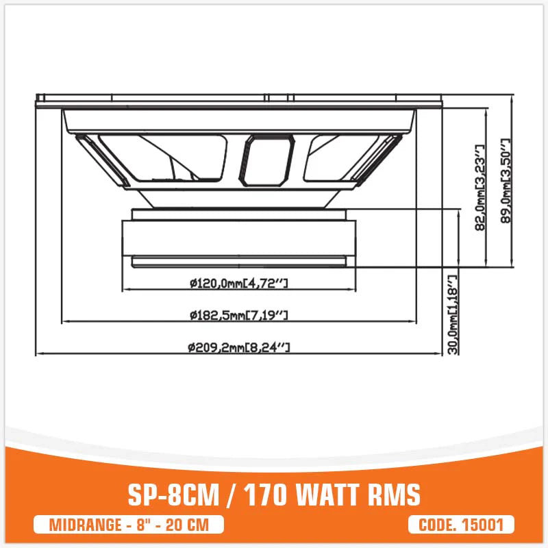 SP Audio - SP 8CM MIDRANGE BEST SELLER 8"/20CM 150W RMS image 8