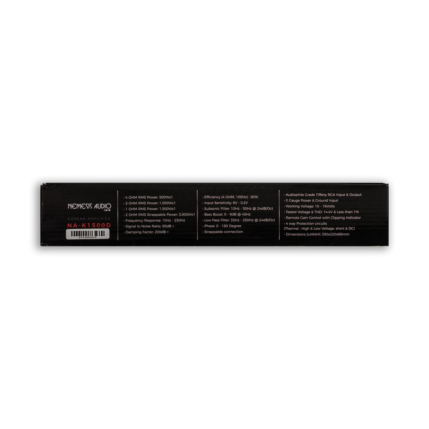 Nemesis Audio - 1500W @ 1-Ohm Class D 1-Channel Mono Car Amp Made In Korea image 3