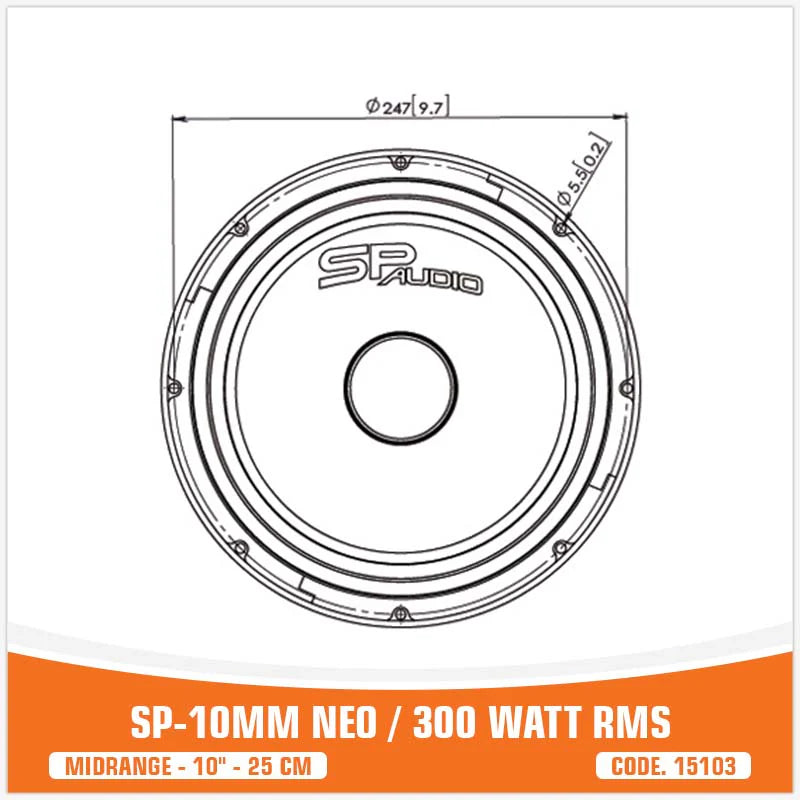 SP Audio - SP 10MM NEO MIDRANGE EXTREME 10"/25CM NEO MAGNET 300W RMS image 6