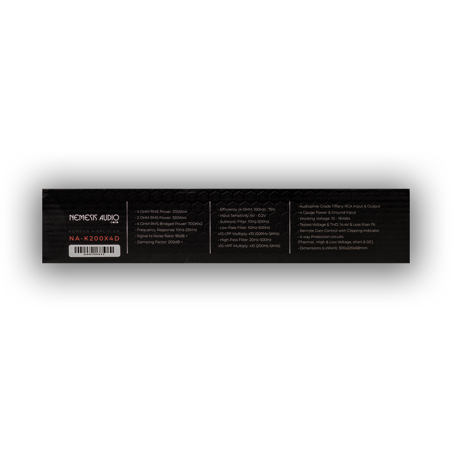 Nemesis Audio - NA-K200X4D - 200W RMS x 4 Class D 4-Ch Car Amp Made In Korea image 5