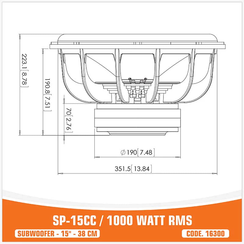 SP Audio - SP 15CC SUBWOOFER 15"/38CM 1000W RMS image 6
