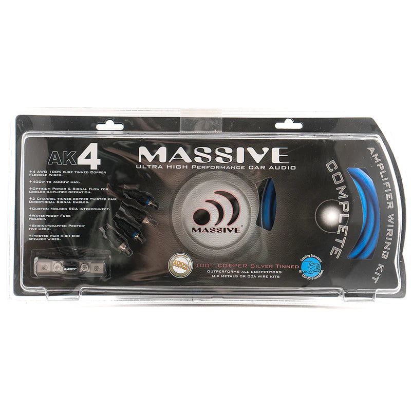 Massive - AK4 - 4 AWG Full Wire Kit Silver Tinned 100% O2 Free Pure Twisted Copp image 0