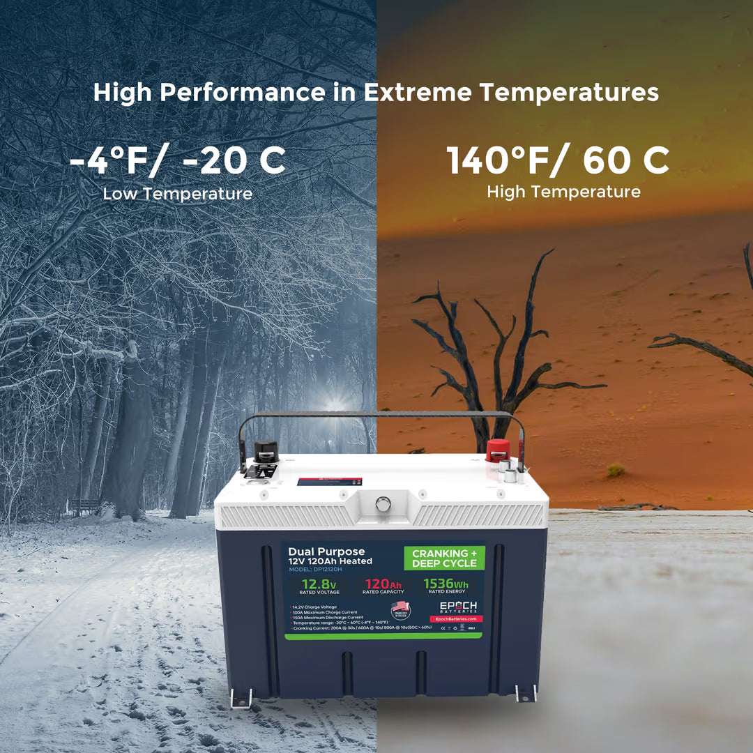 Epoch Batteries - DP12120H -12V 120Ah LiFePO4 Cranking & Deep Cycle Lithium Dual image 4