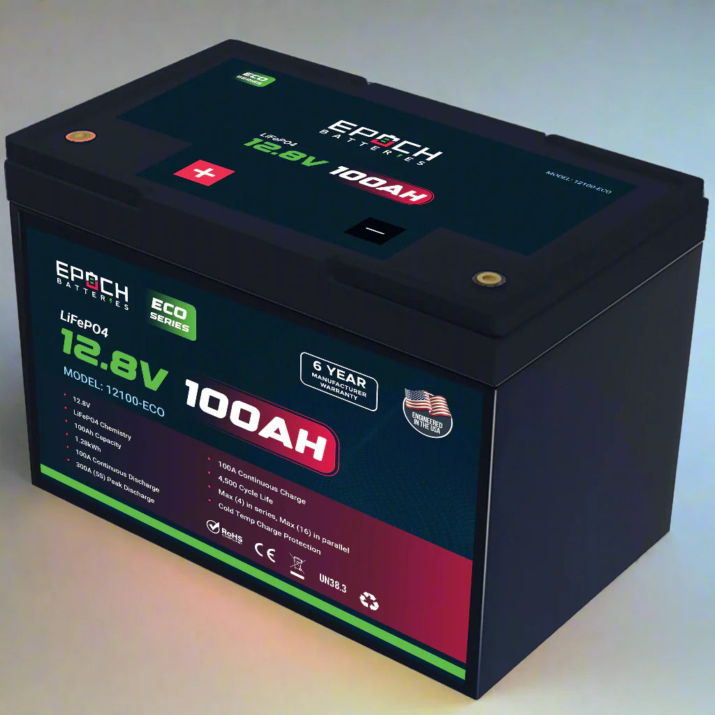 Epoch Batteries -(PRE-ORDER) 12V 100Ah Eco Series LiFePO4 Battery - ETA SEPT 14 image 1