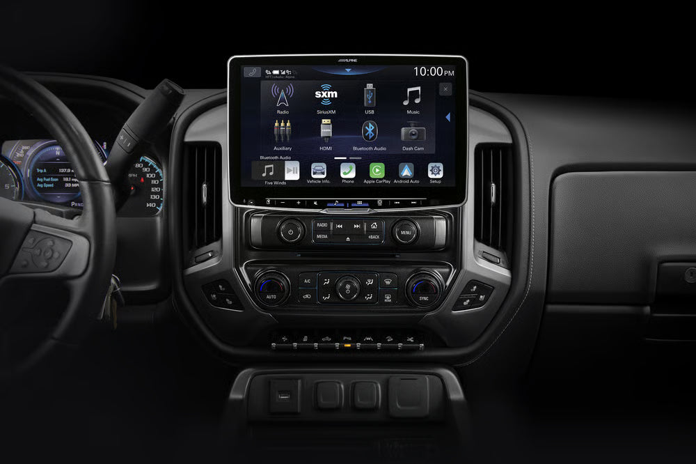 Alpine iLX-F511 11" Single DIN Floating Touchscreen Digital Multimedia Receiver with Bluetooth, Wireless Apple CarPlay, and Android Auto (SiriusXM Ready)