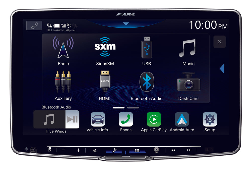 Alpine iLX-F511 11" Single DIN Floating Touchscreen Digital Multimedia Receiver with Bluetooth, Wireless Apple CarPlay, and Android Auto (SiriusXM Ready)