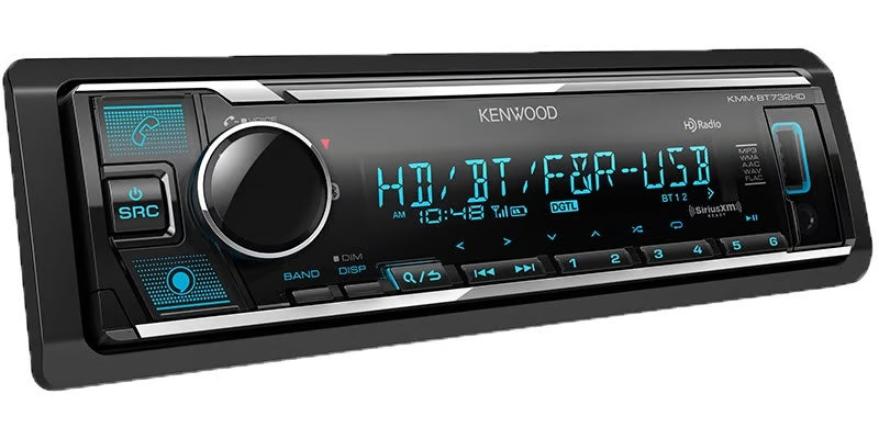 Kenwood KMM-BT732HD Single DIN Digital Media Bluetooth Receiver with HD Radio