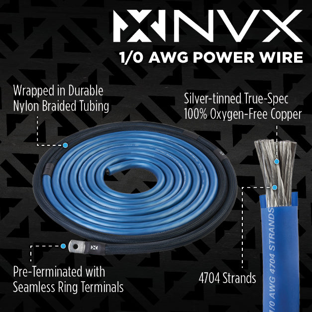 NVX - XCW151 + XCA6K + XKIT02 + XAPK0 4000 Watt Peak (2000W RMS) 15" X-Series Dual 1-Ohm SPL Subwoofer + Monoblock Amplifier with 2-Ch Amplifier Wiring Kit w/ RCA with Amplifier Power Wiring Kit w/ Speaker Wire