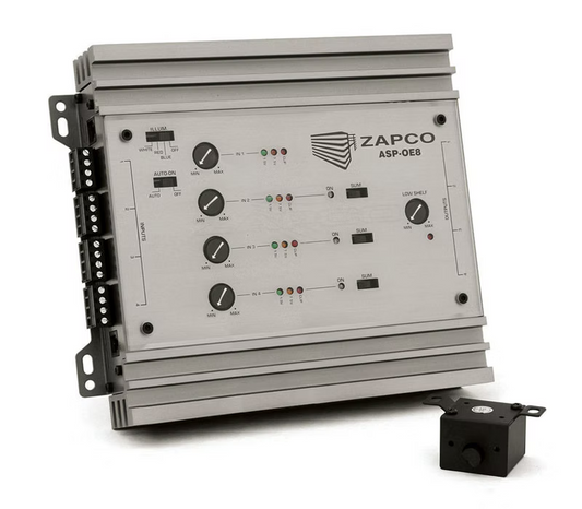 Zapco | ASP-OE8 | 8-Ch | OEM Speaker Level to Preamp with Bass Recovery