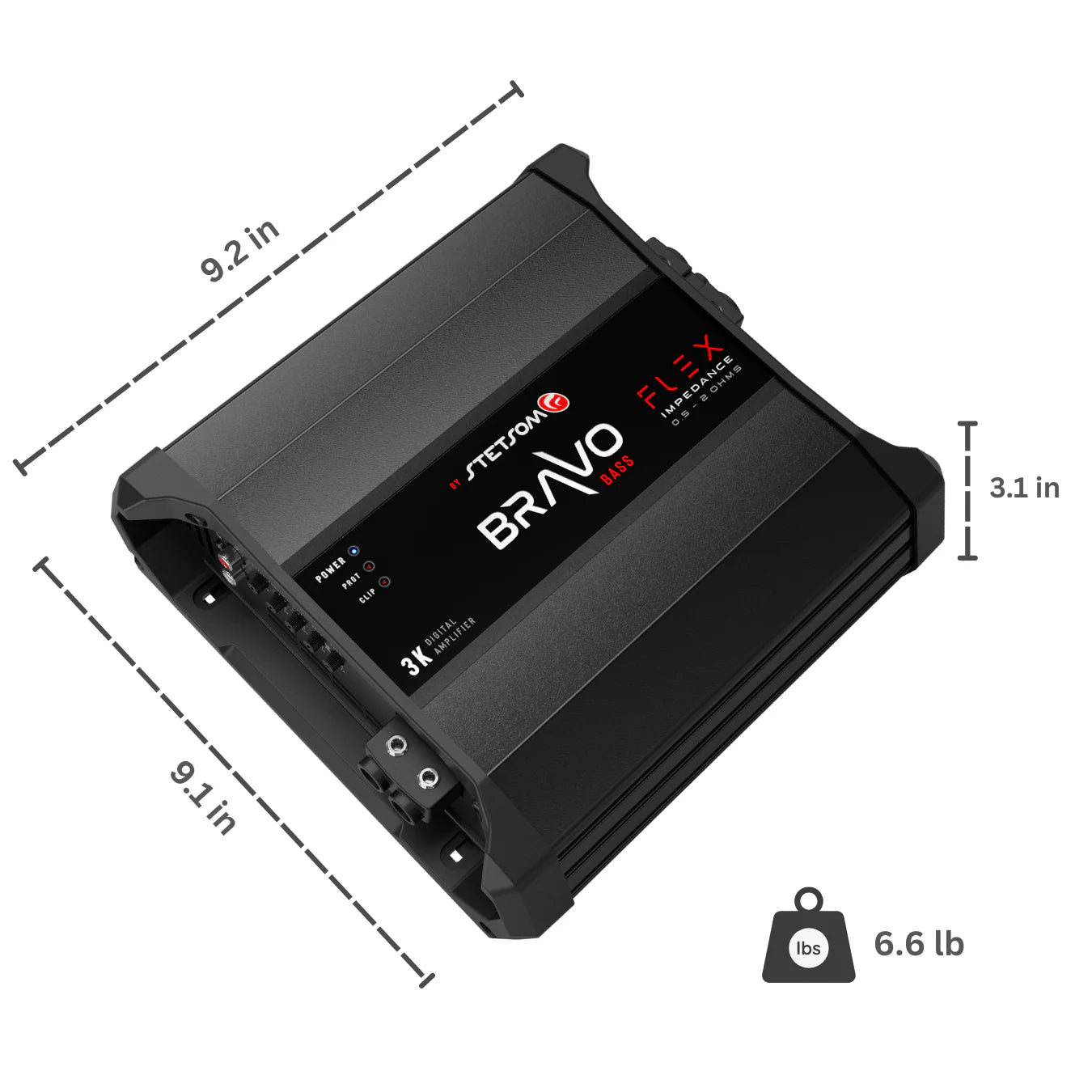Stetsom  - BRAVO BASS Flex 3K  - 0.5~2ohm (Auto) Mono Class D Amp image 5