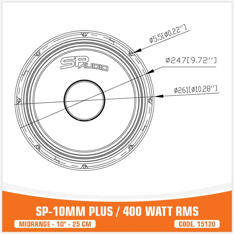 SP Audio - SP 10MM PLUS MIDRANGE EXTREME 10"/25CM BIG MODEL! 400W RMS image 7