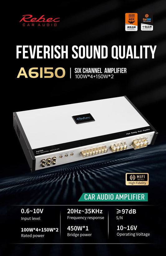 Rebec - A6150 - 6 channel amplifier AB class image 0