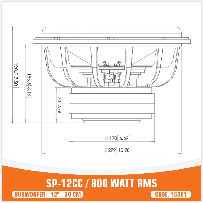 SP Audio - SP 12CC SUBWOOFER 12"/30CM 800W RMS image 3