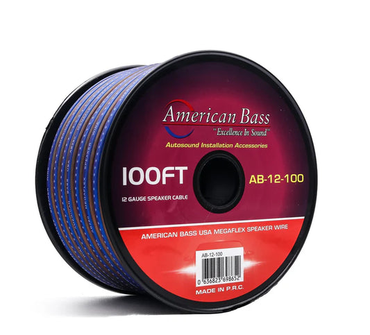 American Bass - 12 Gauge Mega Flex Speaker Wire 100ft Roll image 0