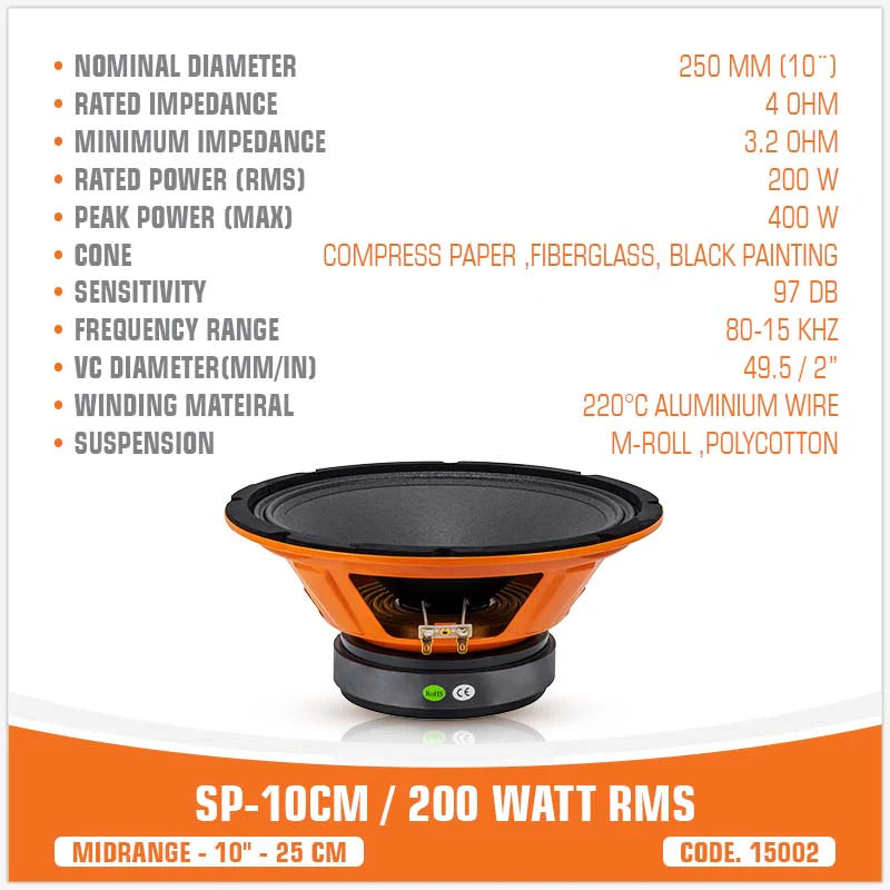 SP Audio - SP 10CM MIDRANGE BEST SELLER 10"/25CM 200W RMS image 4