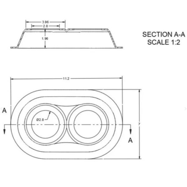 Custom Speaker Pods - Dual 3.5″ Universal Flat Speaker Pod image 2